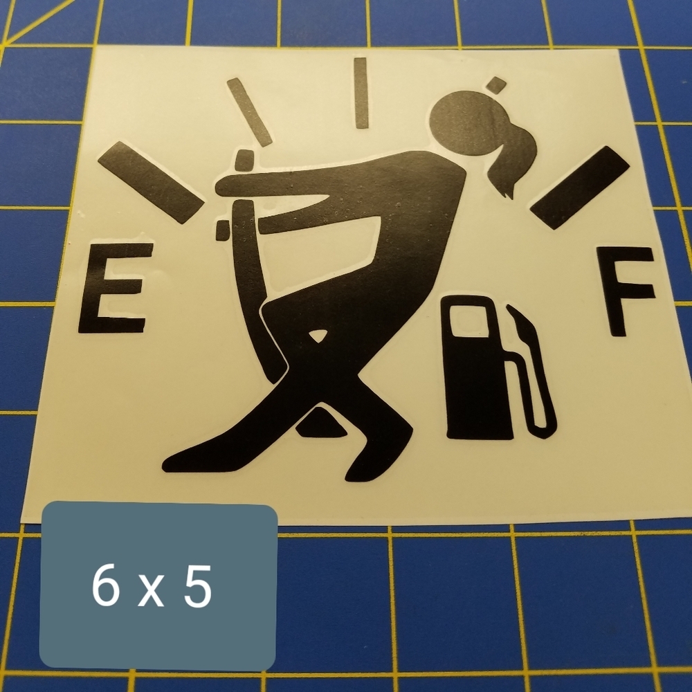 Fuel Guage Black or White Vinyl Car Decal